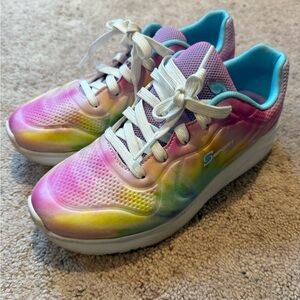 Skechers Pink and Yellow Sneakers Vibrant Athletic Style